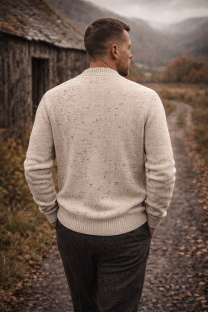Mock-Neck Cable Knit – Donegal Wool