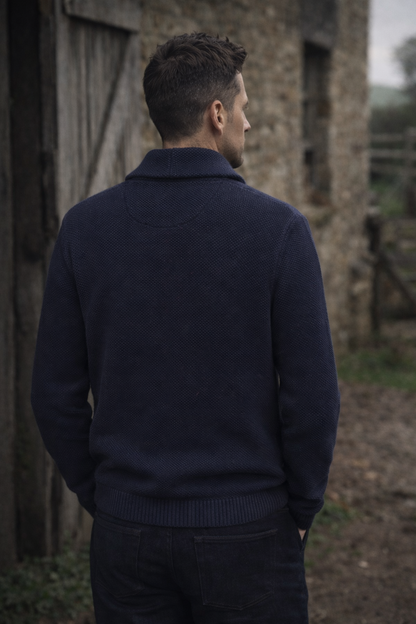 Buttoned Shawl Cardigan – Cotton/Wool