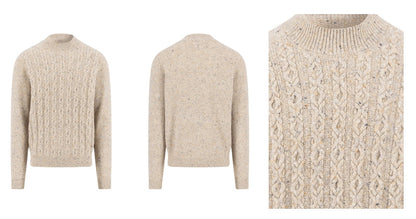 Mock-Neck Cable Knit – Donegal Wool